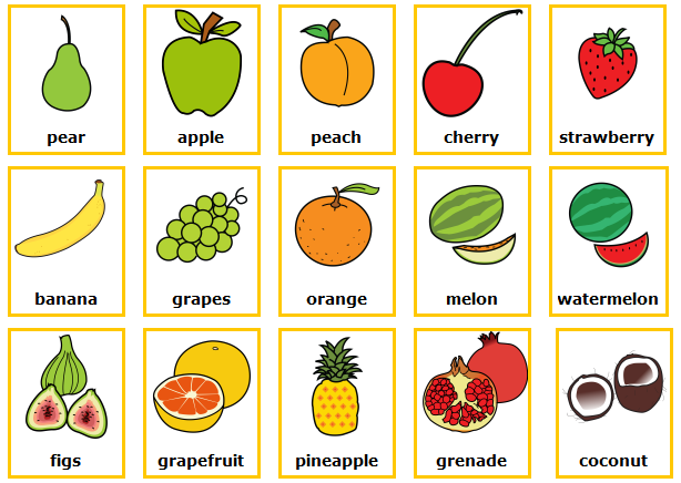 Las frutas en ingles para niños